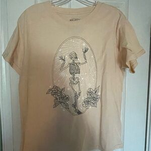 Mighty Fine Cream Graphic Juniors Top